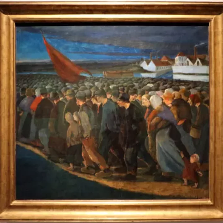 Eugène Laermans Een stakingsavond, 1893. Foto Wikimedia