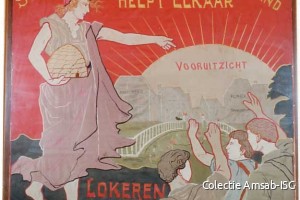 Vlag van de Socialistische Onderlinge Bijstand 'Helpt Elkaar' van Lokeren, 1899-1925
